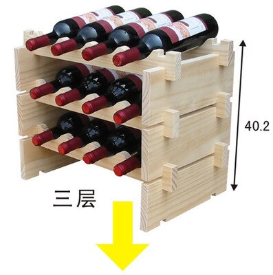 Classic wooden wine bottle rack wine rack wine rack wine rack wine rack wine rack wine rack wine rack wine rack wine rack: Three-layer