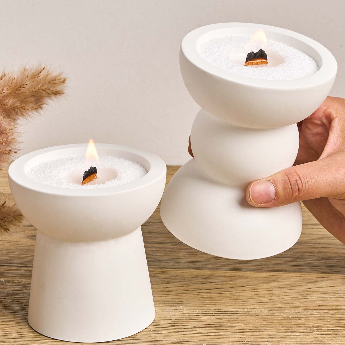 Moule en silicone géométrique semi-transparent ci-après, plâtre bricolage, béton, compte tenu du bougeoir, pot de stockage, moule en résine, décoration d'intérieur