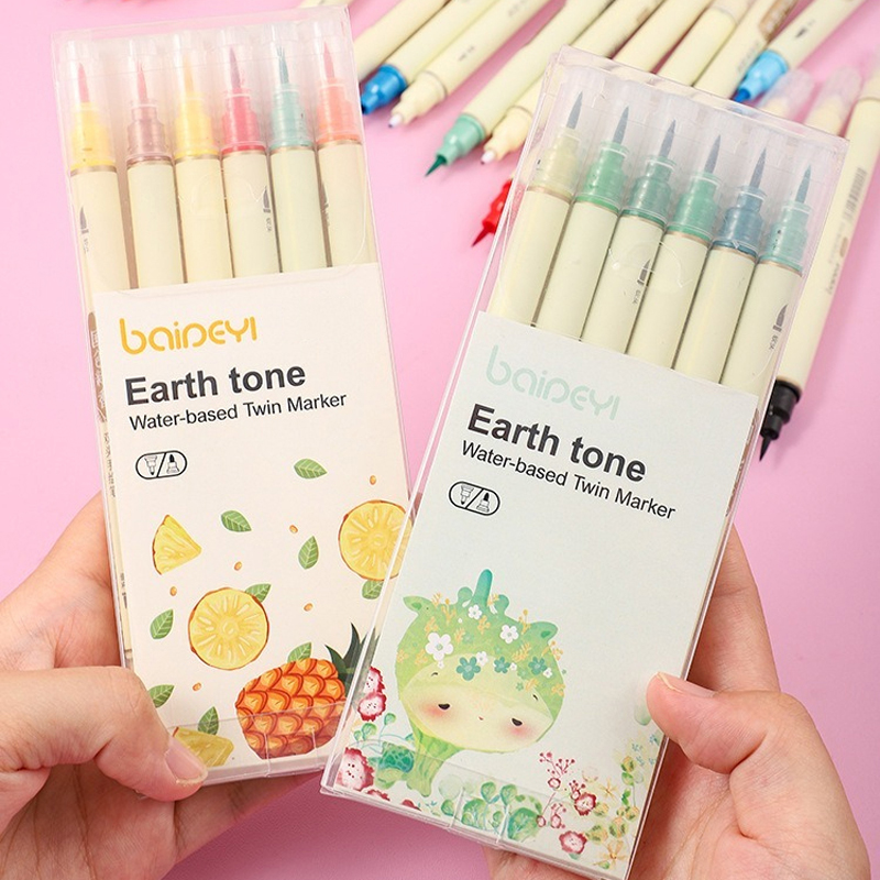 30 Farben Dual Spitze Marker Stifte, Flosse eliner und Aquarell Pinsel Stifte für Kunst skizzieren Kalligraphie oder Zeitschriften Zeichnung Färbung