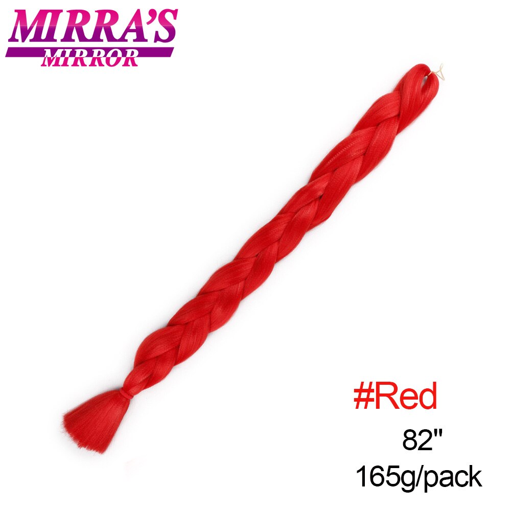 Mirra's Mirror – Extensions de tresses synthétiques Jumbo, 82 pouces, tresses Afro colorées rose bleu gris noir: Rouge
