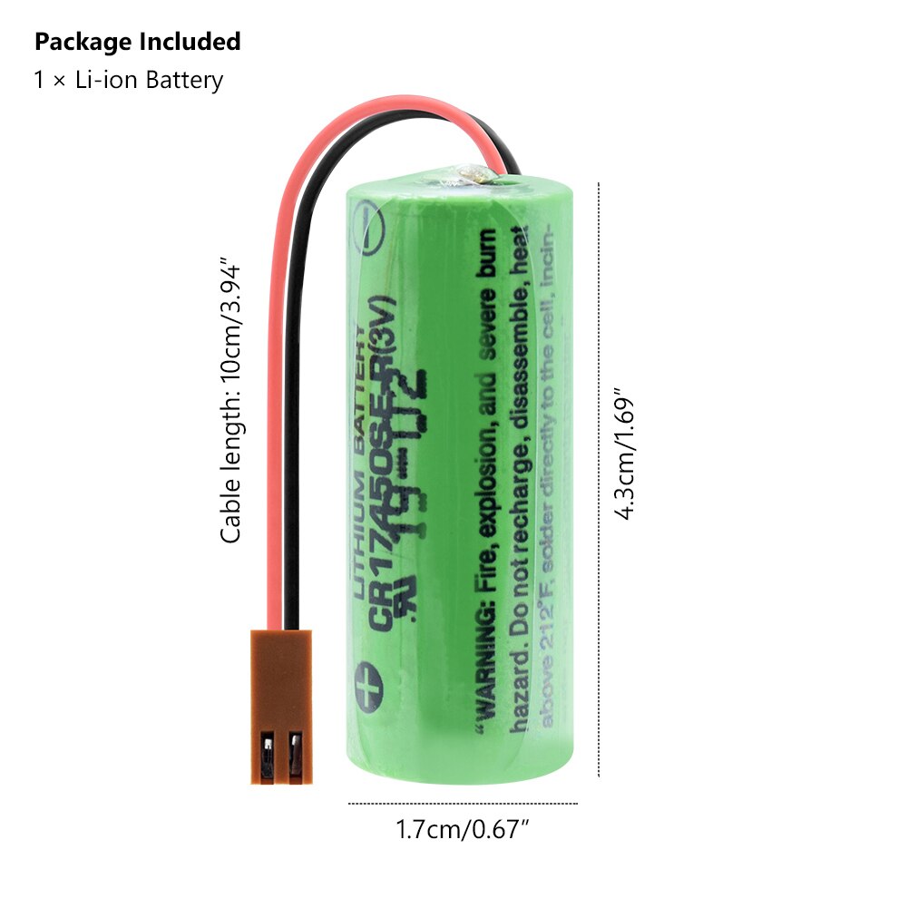 3V 2500mAh CR17450SE-R A98L-0031-0012 Li-ion lithium Battery A98L-0031-0012 A02B-0200 CR17450 With Resistor For Fanuc