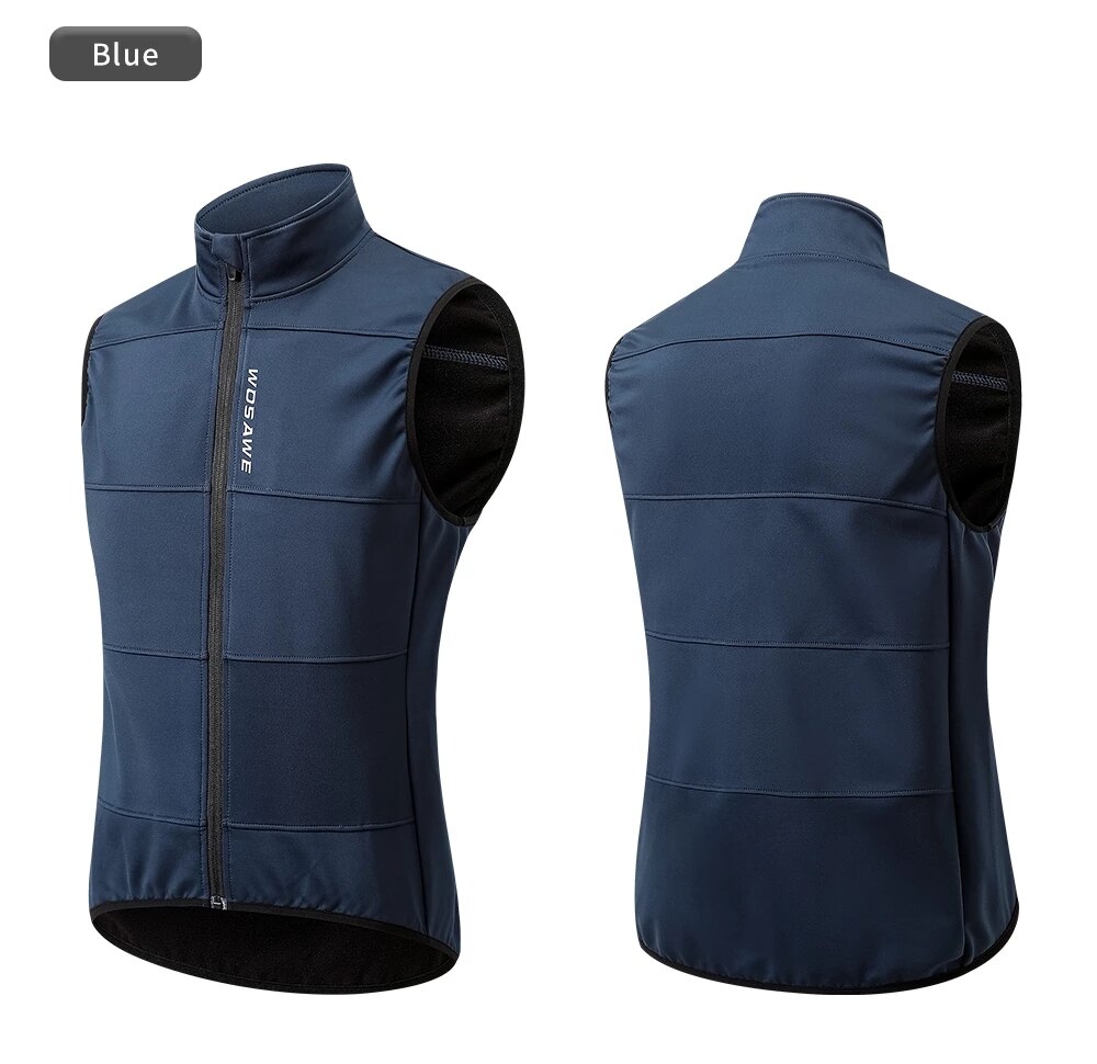WOSAWE gilet da ciclismo invernale in mucchio termico da uomo nuovo giacca senza maniche antivento strada MTB bicicletta frangivento gilet caldo riflettente uomo