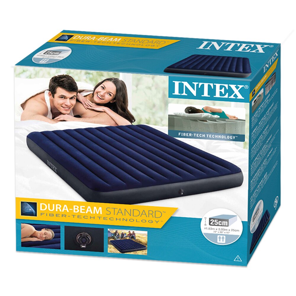 Intex colchão inflável duro-feixe padrão clássico downy