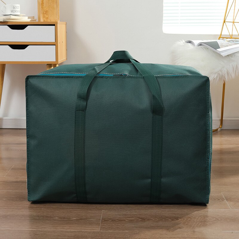 Moving Bag For Home Bedding 3 Sizes Solid Color Quilt Organizer Thicken Woven Handbag Wardrobe Clothes Foldable Storage Bags: Color 4 / about 50x30x25cm