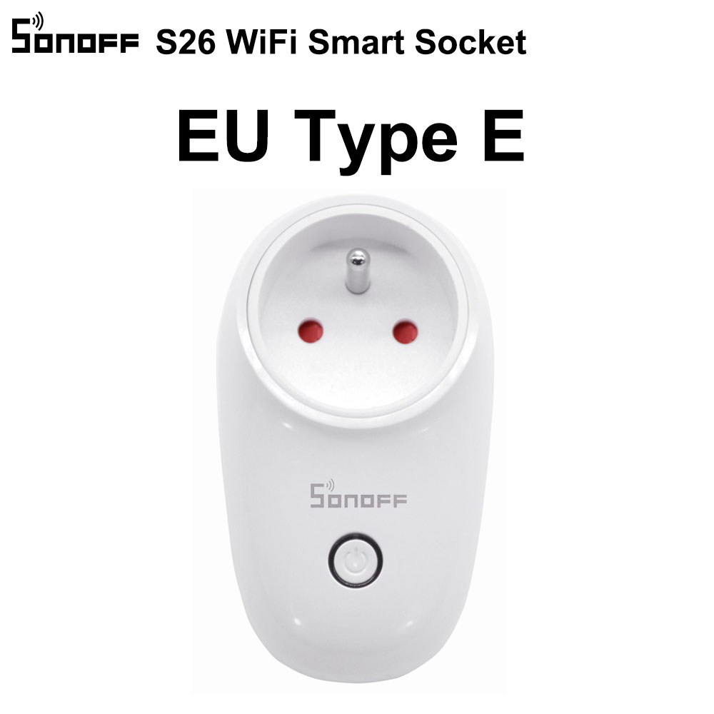 Sonoff S26 WiFi Smart Socket US/UK/CN/AU/EU Wireless Plug Power Sockets Smart Home Switch Work With Alexa Google Assistant IFTTT: S26 EU E