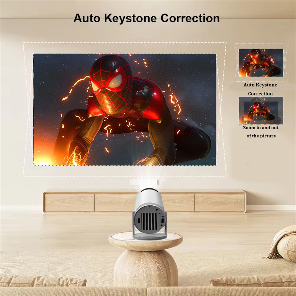 KaiAqua Projector 4K Support 1280*720P FY300 Dual Wifi6 260 ANSI 180° flexible BT 5.0 Cinema Outdoor Portable Mini Projector