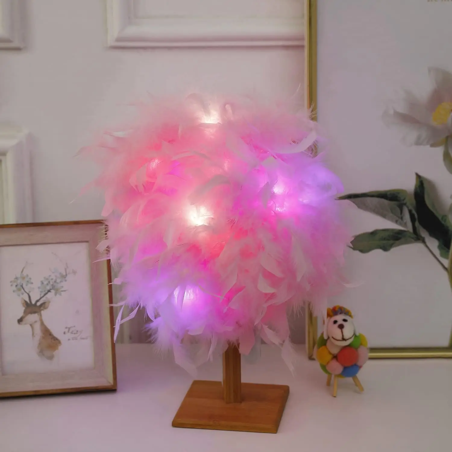 Federboa, LED-Lichterkette, Schal, Lichterkette, leuchtende Federstiefel, 2 m, für Party, Hochzeit, Weihnachtsbaum, Heimdekoration, Halloween