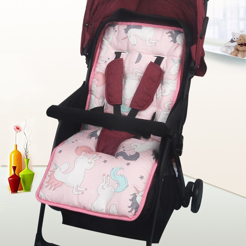 Bomuld blød pude spædbørn barn vogn madras børn vogn barnevogn liner trolley tilbehør vandtæt baby klapvogn siddeunderlag: Lyserød