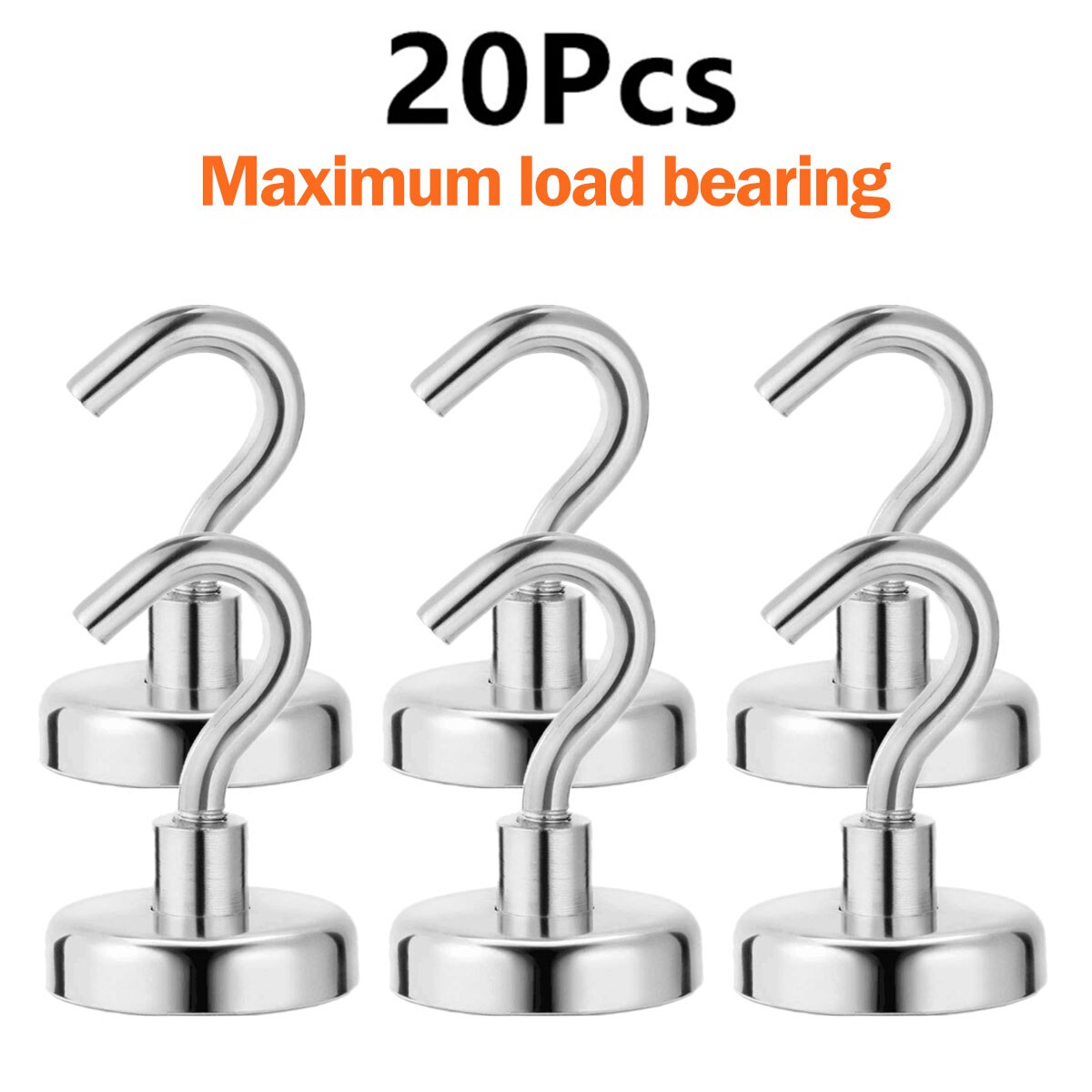 20 Stuks Sterke Magnetische Haken Zware Muur Haken Hanger Sleutel Jas Cup Opknoping Hanger Voor Thuis Keuken Opslag Organisatie