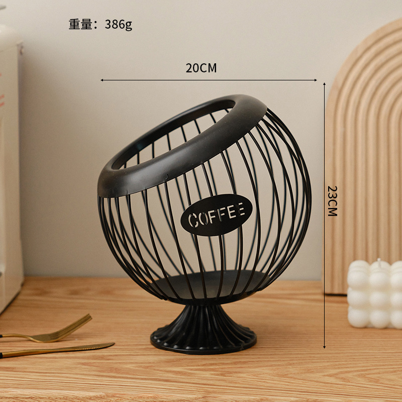 Cestino di frutta creativo Organizzatore di capsula di caffè in ferro spuntino blu Conservazione di frutta secca Cestino diagonale Articoli per la casa