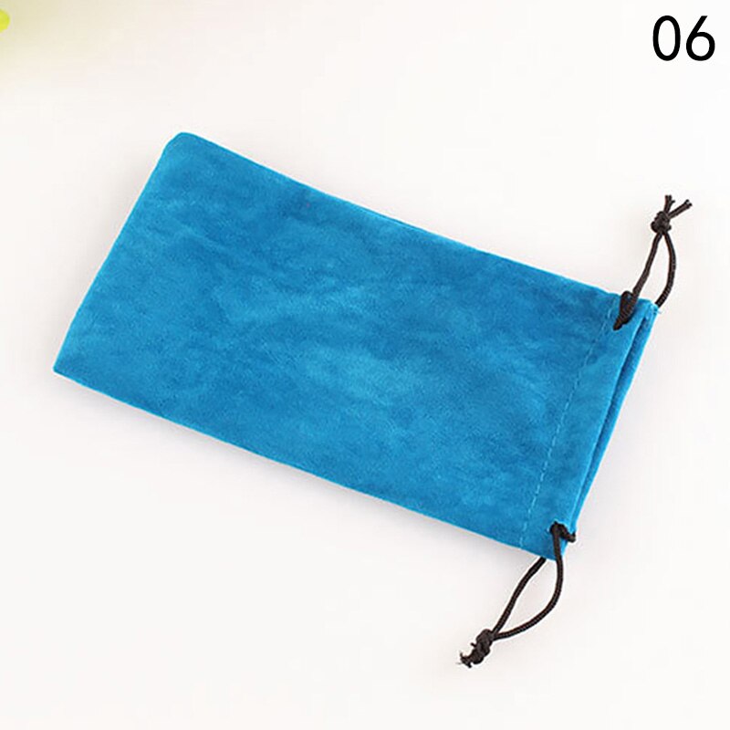 Blød klud brille taske vandtæt støvtæt solbrille etui unisex briller pose tilbehør ensfarvet: 06