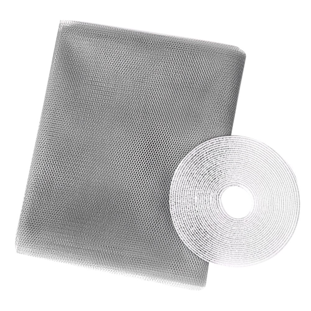 DIY Bug Protection Window Screen Moth Indoor Self Adhesive Insect Fly Cover Mosquito Netting Mesh Curtain Universal Room Doors: Grey / 1.3x1.5m