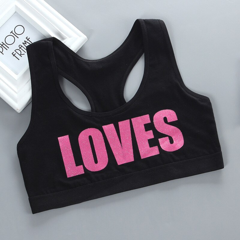 Sujetador de algodón para niña, sostén de entrenamiento, Top de 12 para chica joven, ropa de calle para chico, Top de tubo, ropa interior de Yoga, ropa interior escolar 10: Negro / 12