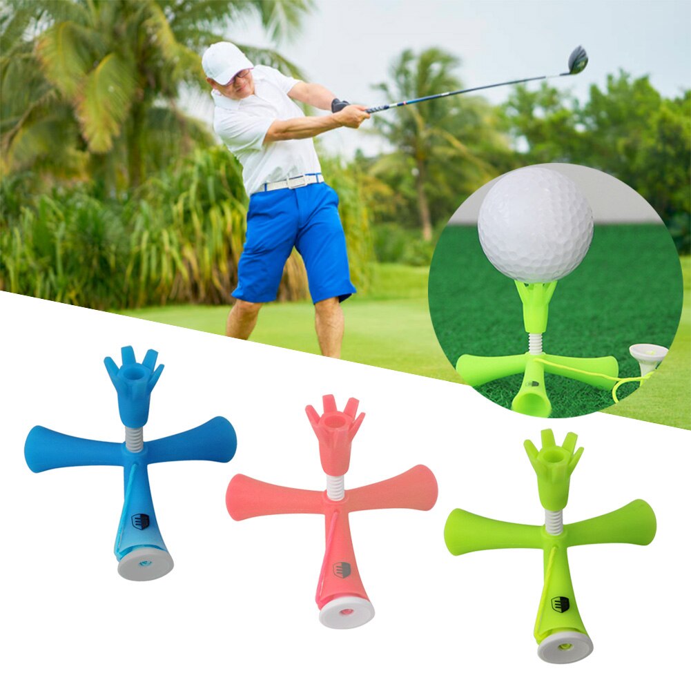 Té de Golf de Golf Golf Triangle Té de Fourche Réglable Télescopique Té de Golf Ballon D'entraînement Té de Golf Porte-Balle Tees De Golf En Plein Air Té