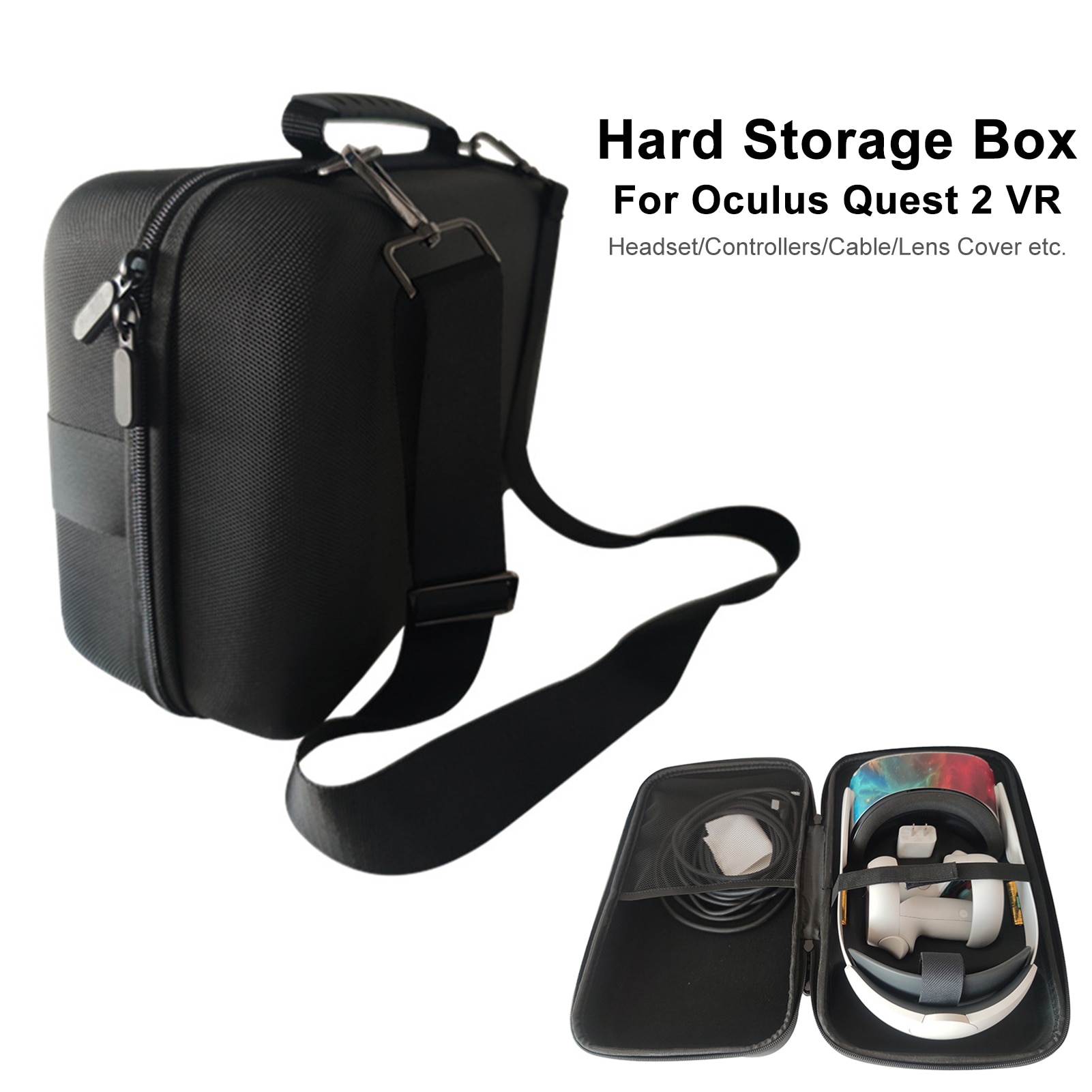Voor Oculus Quest 2 Vr Headset Beschermhoes Harde Opbergdoos Reizen Draagtas Voor Quest 2 Controllers En Kabel accessoires