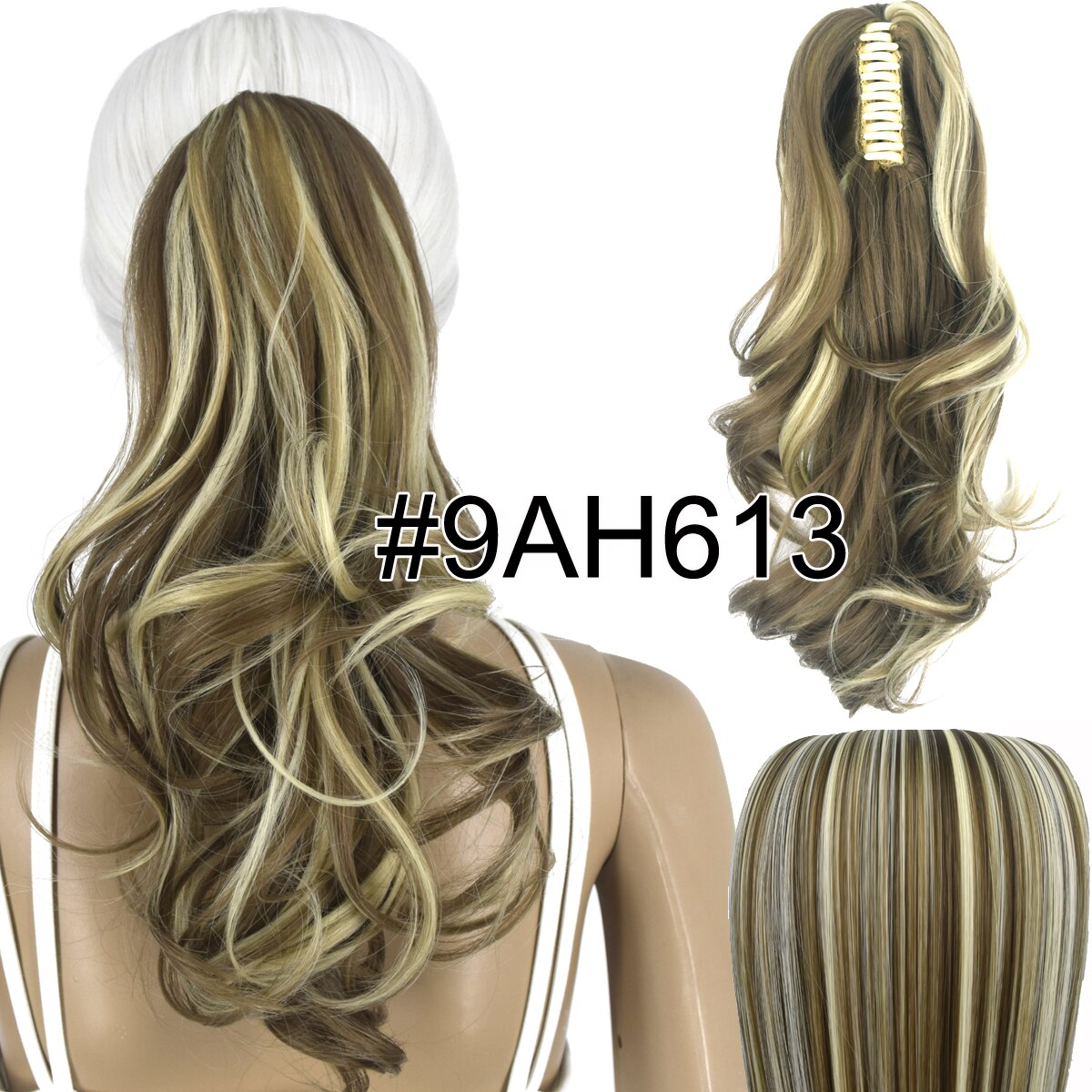 Topreety Hittebestendige Synthetische Haar 90gr 14 "35 Cm Golvend Claw Clip In/Op Paardenstaart Hair Extensions CP-222: 9AH613