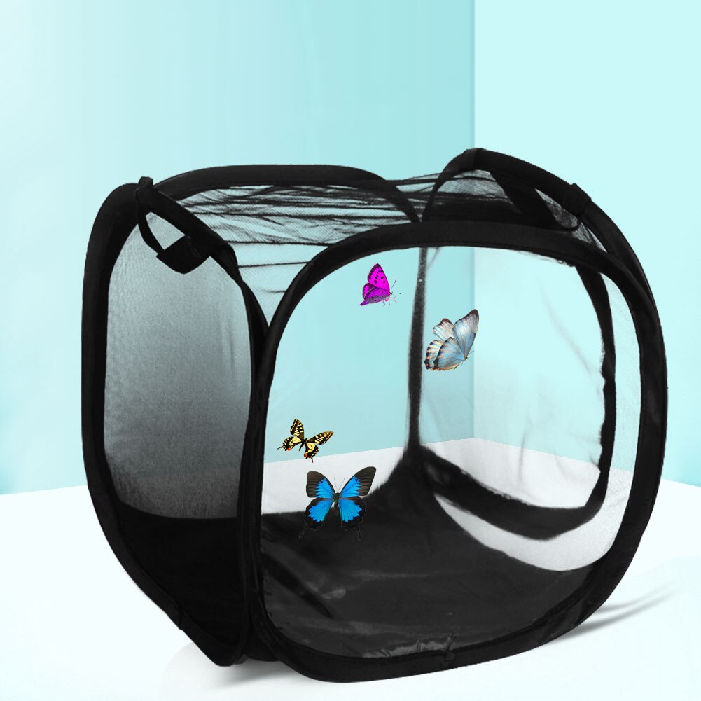 All Black Insect-proof Net Box Plant Greenhouse Net Box Rearing Box Butterfly Insect Rearing Box Bamboo Insect Cage Net