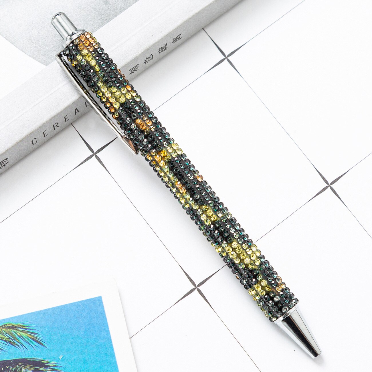 1 Piece Lytwtw's Ballpoint Pen Luxury Rhinestone Cute Wedding Rose Gold Metal Stationery School Office Supply Pens: N