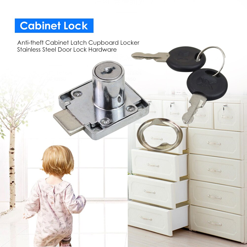 Stainless Steel Cabinet Drawer Door Lock Double Open Anti-theft Mailbox Locker for Household Door Locking Ornament