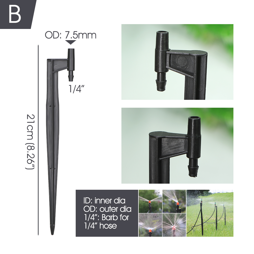 11-50CM Micro Sprinkler Stakes Garden Water Nozzle Spray Support 6.0/7.5mm Joints Greenhouse Yard Irrigation Watering Brackets: Gold / 1/2''