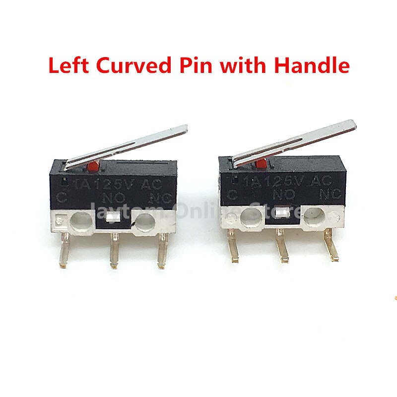 10 pcs Eindschakelaar Drukknop 1A 125 V AC Muis Switch 3 Pins Micro Schakelaar: Left Curved Pin