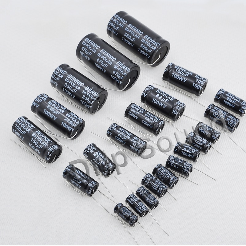 2 stuks 12uf-100uf 100v luidspreker frequentiedeler versterker crossover luidsprekers filter circuit bipolaire niet-polariteit condensator