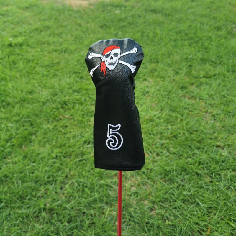 Pirate Golf Club Head Cover Is Suitable for Driver Fairway Putter 135H Club Cover PU Leather Unisex 진주게이츠: 5(black)