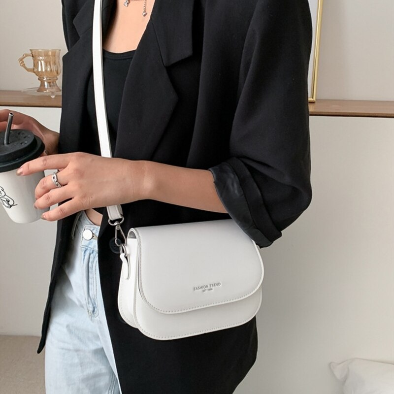 D0LF Women Hip Hop Soft Pu Leather Crossbody Multi-color Ladies Saddle Bag