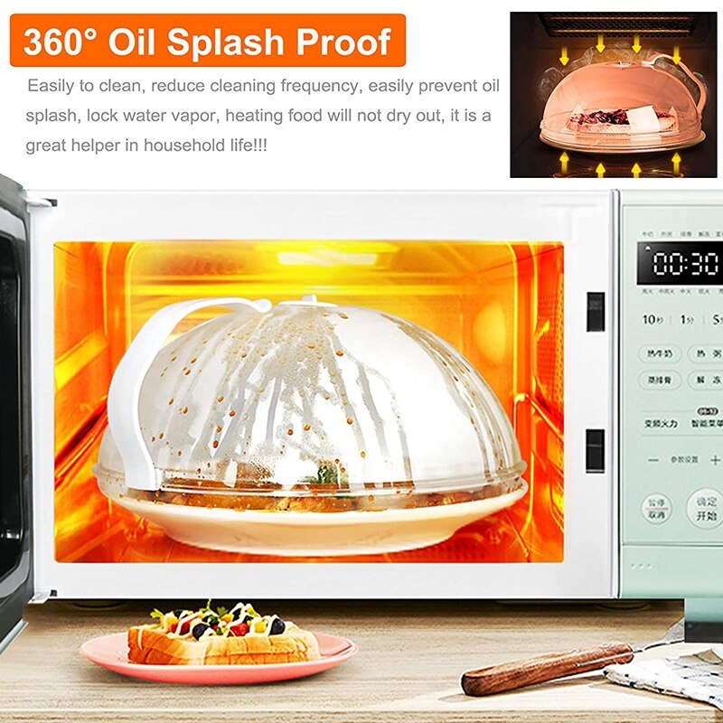 Microwave Splatter Cover-2 Pack, Microwave Cover For Foods, Microwave Plate Cover Guard Lid With Adjustable Steam Vents