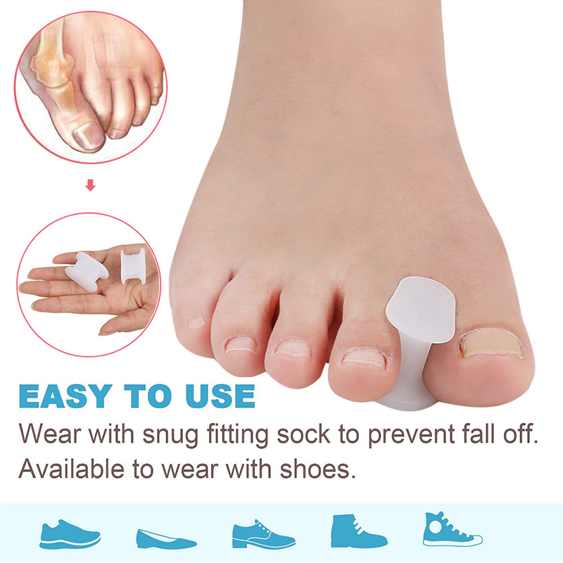 Pexmen 2/4/10Pcs Gel Toe Separator Hallux Valgus Bunion Corrector Straightener Soft Silicone Toe Protector Spacer Foot Care Tool