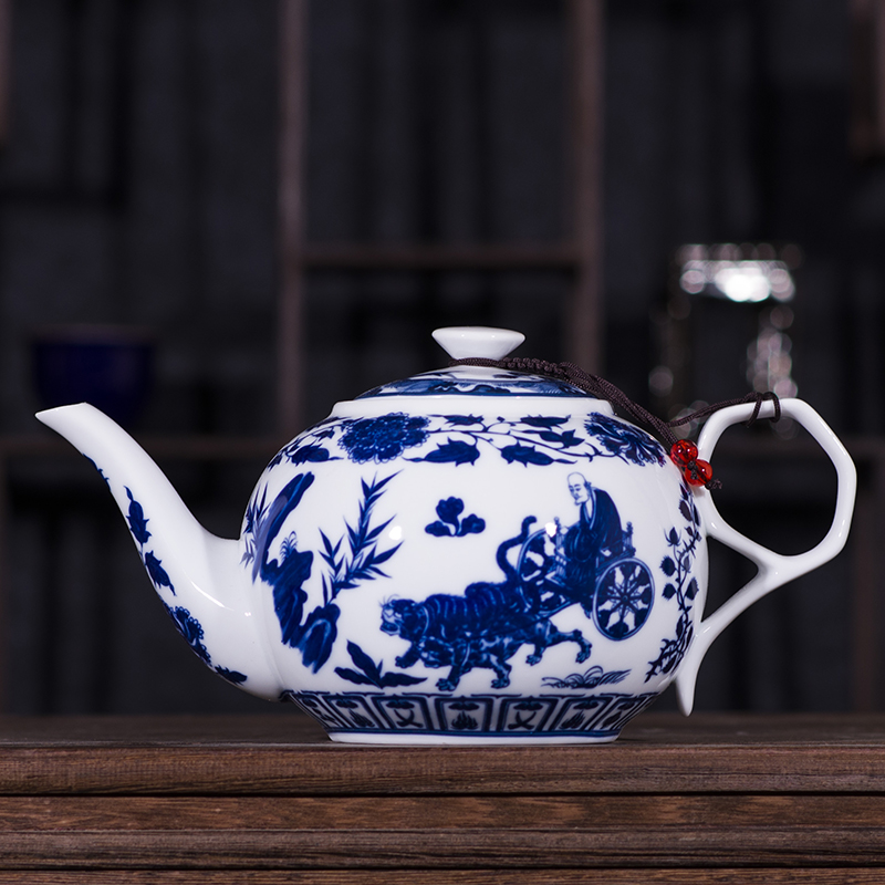 CHANSHOVA China Blau und weiß dünne porzellan teekanne Hohe kapazität 320ML 1L Keramik Tee topf traditionellen chinesischen Tee-einstellen