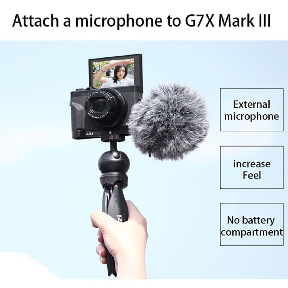 Uurig  r016 mikrofonbeslag l plade til canon  g7x mark iii kamera ekstern aluminiumsbeslag med koldskoophæng til led-lys