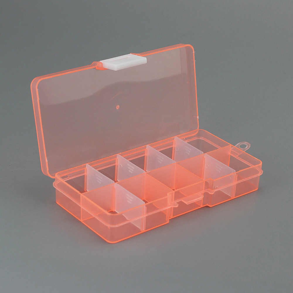 10 Grids Clear Detachable Storage Box Can Be Assembled Plastic Jewelry Case Finishing Box Eco-friendly Bead Storage Box: 03