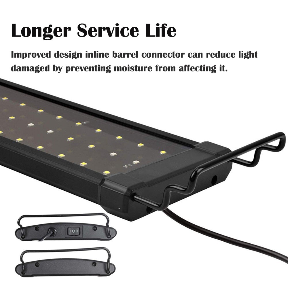 30cm led akvarielys top akvarium lys lampe multi-farve justerbar koral vand græs landskabspleje plante belysning lampe