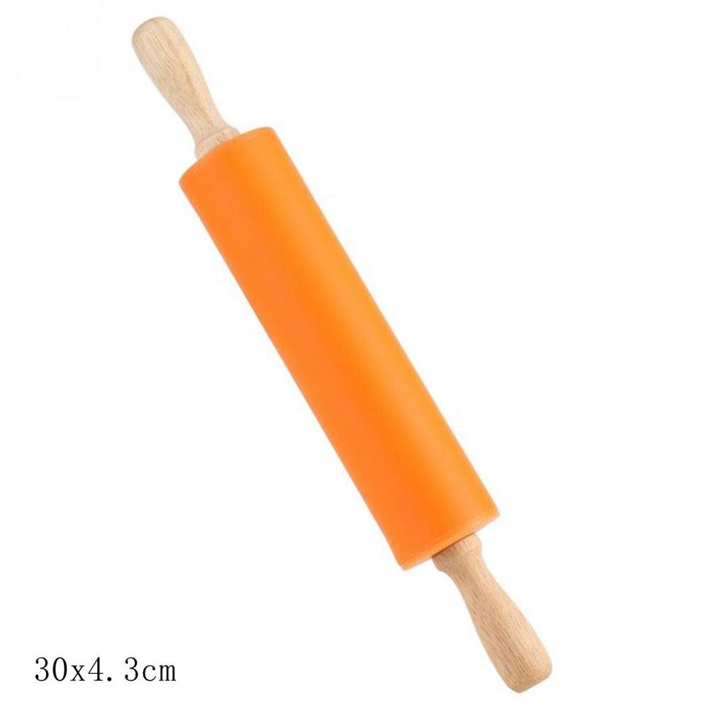 Silicone Rolling Pin Baking Cookies Biscuits Fondant Dough Roller PP Non-Stick Rolling Pin Embossing Mold DIY Baking: NO.8