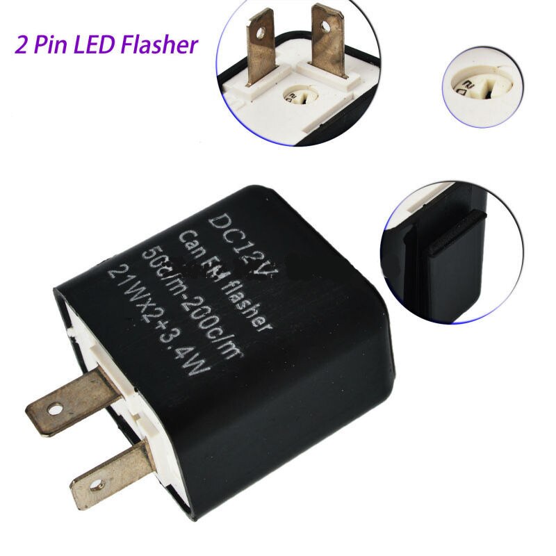 12V 2 Pin LED Motorcycle Flasher Frequency Relay Turn Signals Blinker Indicator Adjustable Relay Resistor Motorbike Blinker