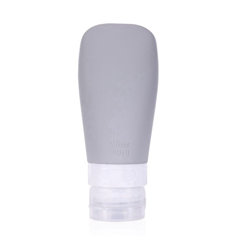 1 stk 60ml 90ml genopfyldelig silikone flaske rejse shampoo flaske lotion rejse pakning presse flasker bærbar kosmetik beholder: Gy1 60ml