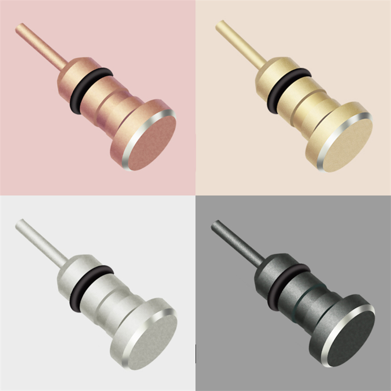 Metal Phone 2 in 1 Sim Card Tray Eject Pin Tool &amp; 3.5mm Earphone Jack Dust Plug Dustproof Cap Gadget For iPhone 66s 5s xiaomi#15