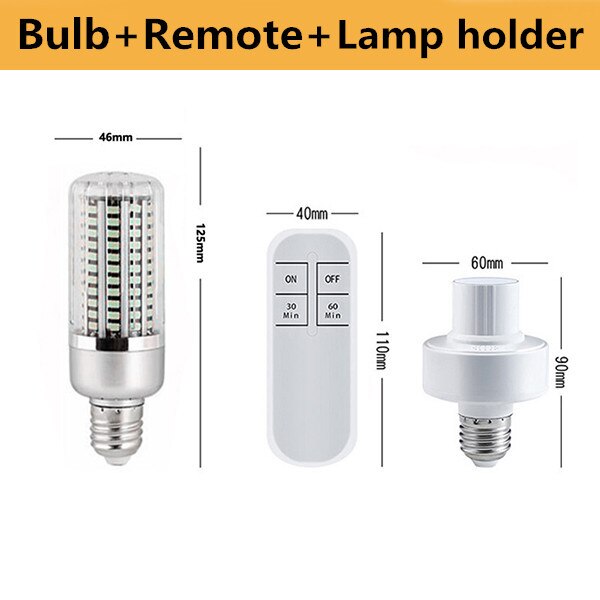 Bombilla germicida LED E27, luces de ácaros, 110V, 220V, UVC, luz ultravioleta, esterilización de ozono, 4W, 6W, 8W: 40W Bulb Set / 220V