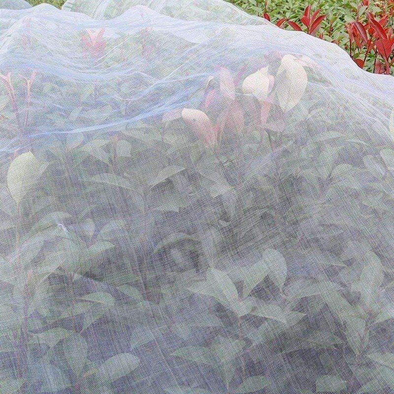 2 Pack Garden Insect Sn Insect Barrier Netting Mesh Bird Netting 9.8Ft x 6.5 Ft (White)