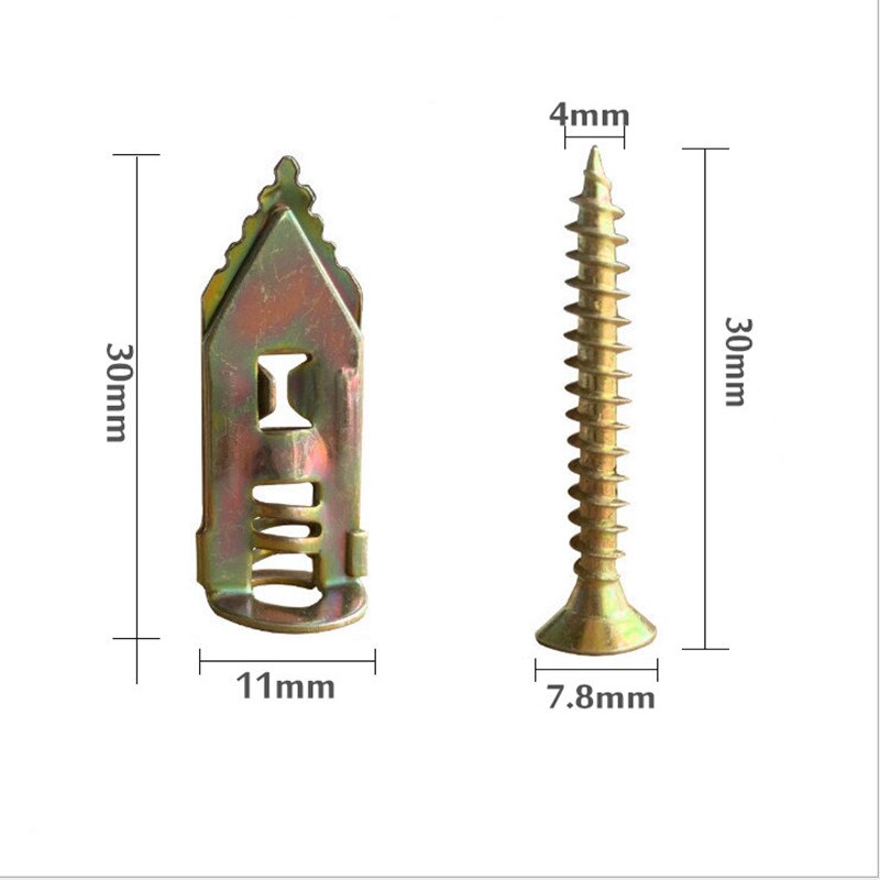 Kit d&#39;ancrage pour plaques de plâtre avec vis, marteau d&#39;auto-perçage pour la maison, pour cloisons sèches, trous de vis, clous à main, 100 pièces