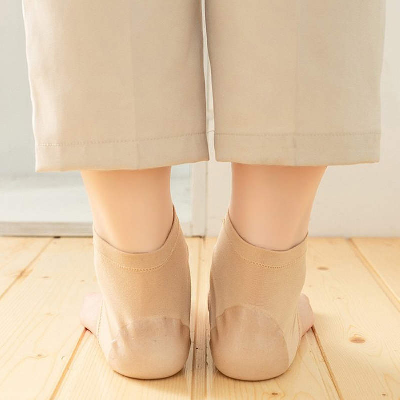 Gel Siliconen Hiel Beschermer Mouw Hiel Pads Hak Cups Plantaire Fasciitis Ondersteuning Voeten Verzorging Huidherstel Kussen Halve Meter Sokken