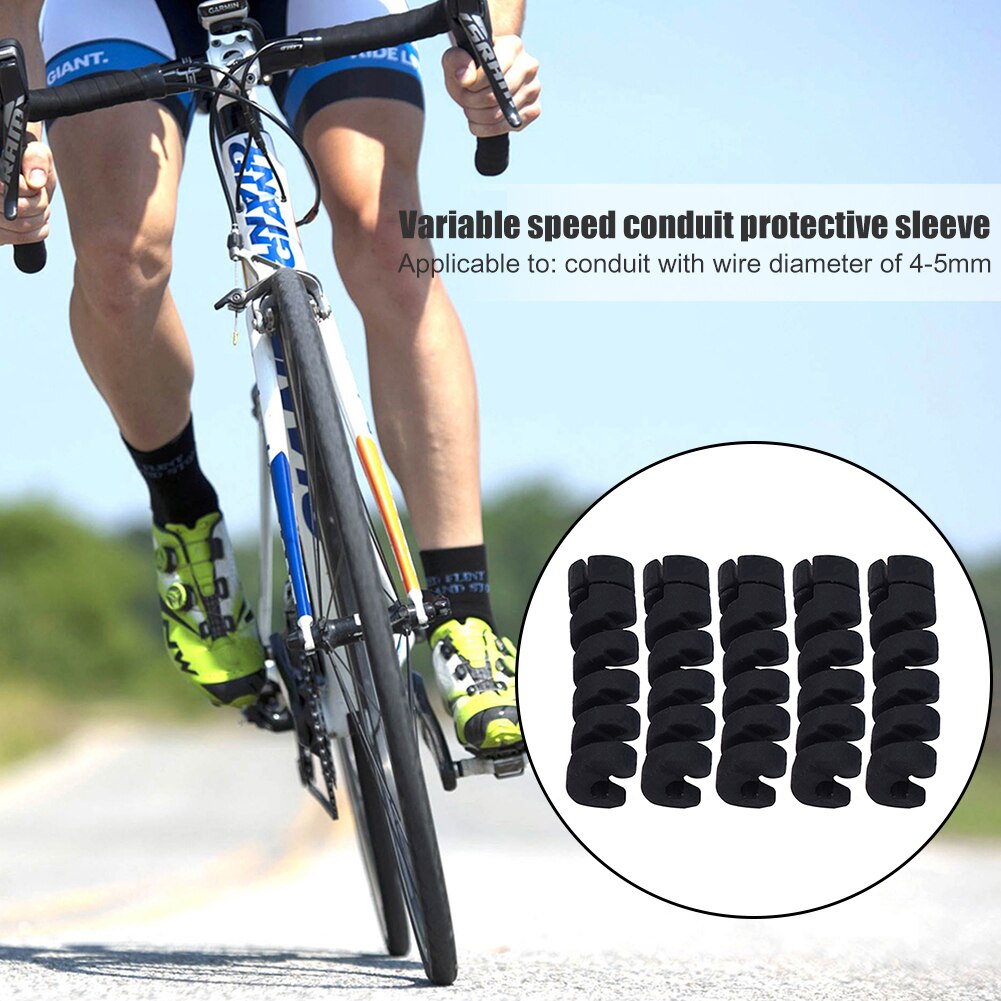 5Pcs Bicycle Brake Cable Protectors Anti-friction Housing Rubber Protector Bicycle Frame Cycling Wrap Guard Tube Bike Accessorie