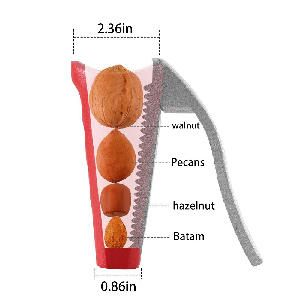 Vertical Multifunctional Walnut Shell Breaker Alloy Serrated Nut Cracker Portable Handheld Walnut Clip Sheller Kitchen Tool