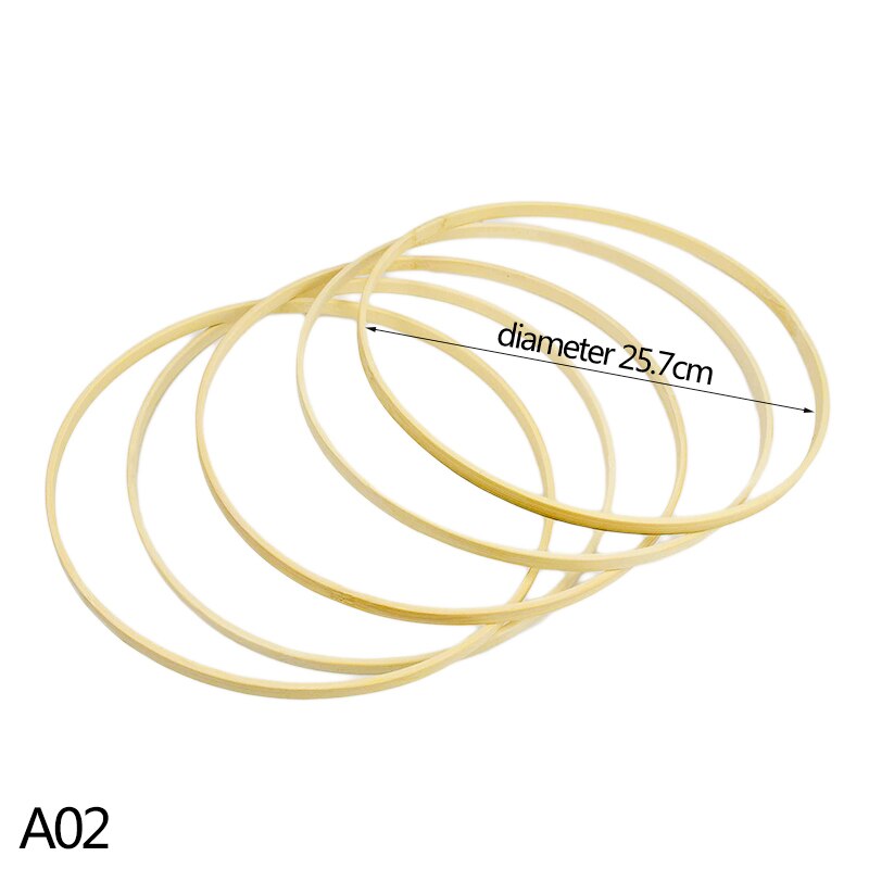 5Pcs Wooden Bamboo Floral Hoop Wreath DIY Macrame Craft Wall Hanging Hoop Ring For Christmas Easter Wedding Party Decoration: A02-25.7CM