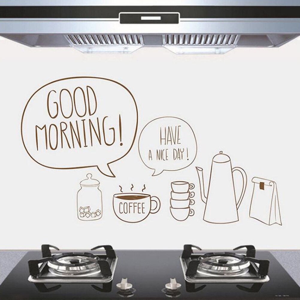 60*90CM Coffee Wall Decal Removable Oil-Proof Stickers Kitchen Restaurant Vinyl Wall Stickers Home Decorative Mural Decal: B