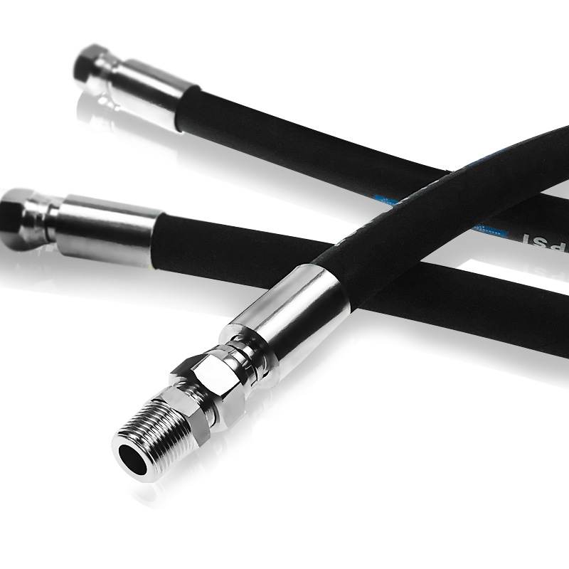 Dn10 r1 17.5 bar 175 mpa 2537 psi hydraulikslange ståltrådsflettet slangesamling med begge lige fittings af kulstofstål