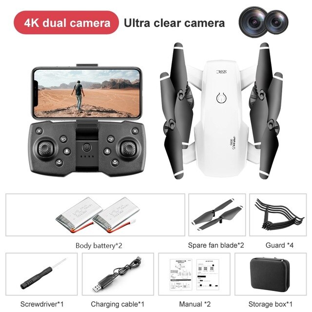 Wecute Dron 4k Drones RC Quadcopter Fpv Drone With Camera HD Wide-angle Wifi Foldble Drone Profession: W 4K Dual Cameras 2B