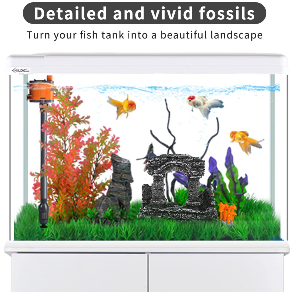 Aquariumdecoratie grotviskom simulatie romeinse zuildecoratie harsviskom