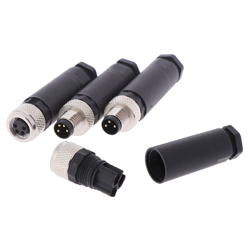 1Stck M8 Sensor Stecker Wasserdicht männlich & weiblich Stecker Gerade Winkel Schraube Gewinde Kupplung 3Stift 4 Stift